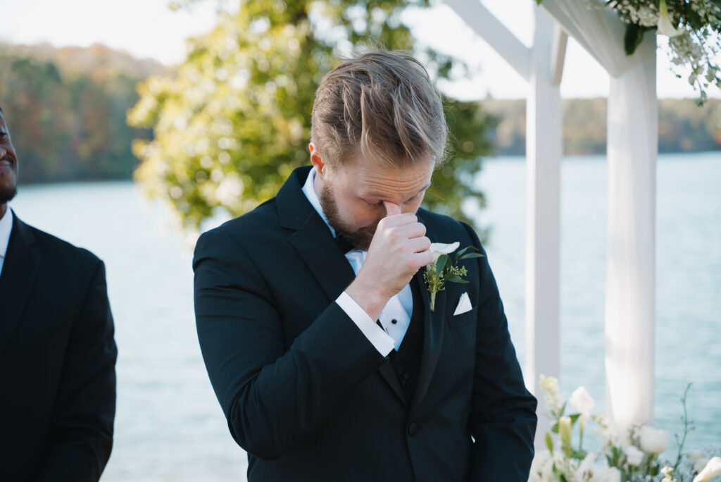 Groom crying 